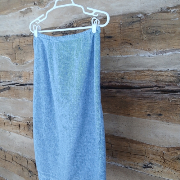 Norton McNaughton Blue Linen Blend Maxi Skirt LP - Picture 4 of 8